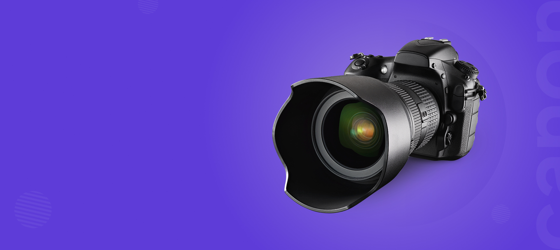 DSLR camera with a zoom lens